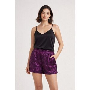 A New Day Purple Velour Shorts Womens Medium Elastic Waist Pull On